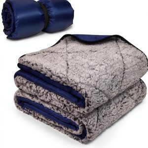 Tirrinia Camping Blanket Waterproof Sherpa Lined Outdoor-0
