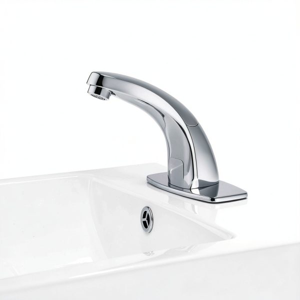 Touchless Faucet POMU Deck Mount Brass Sensor Bathroom Sink Chrome-1