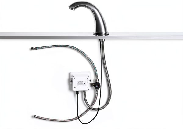 Touchless Bathroom Faucet with Automatic Sensor Function, Bathroom Sink Faucet with Hole Cover Plate, Chrome-5