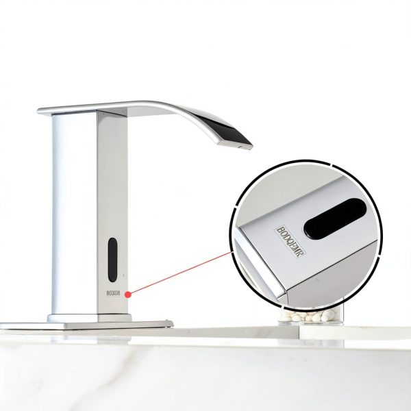 Automatic Sensor Touchless Bathroom Faucet BODQEMR Chrome Waterfall-2