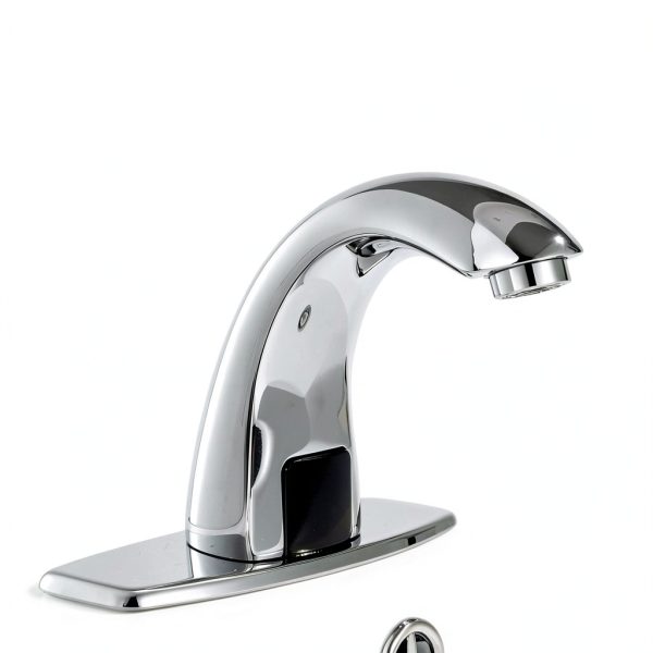 Touchless Bathroom Faucet with Automatic Sensor Function, Bathroom Sink Faucet with Hole Cover Plate, Chrome-2