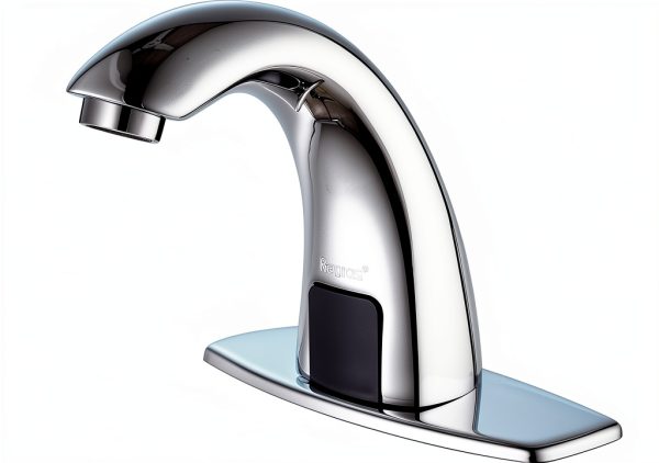 Touchless Bathroom Faucet with Automatic Sensor Function, Bathroom Sink Faucet with Hole Cover Plate, Chrome-0