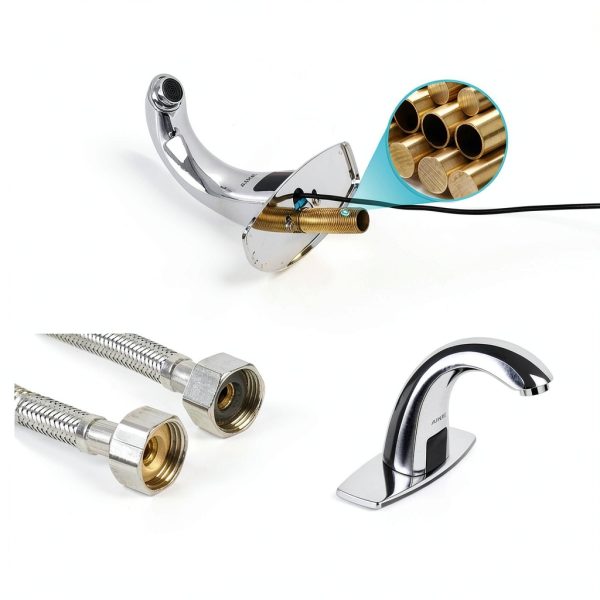 Touchless Bathroom Faucet AIKE AK7500 Polished Stainless Steel Tap-4