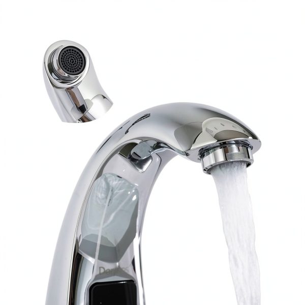 Touchless Bathroom Faucet with Automatic Sensor Function, Bathroom Sink Faucet with Hole Cover Plate, Chrome-1